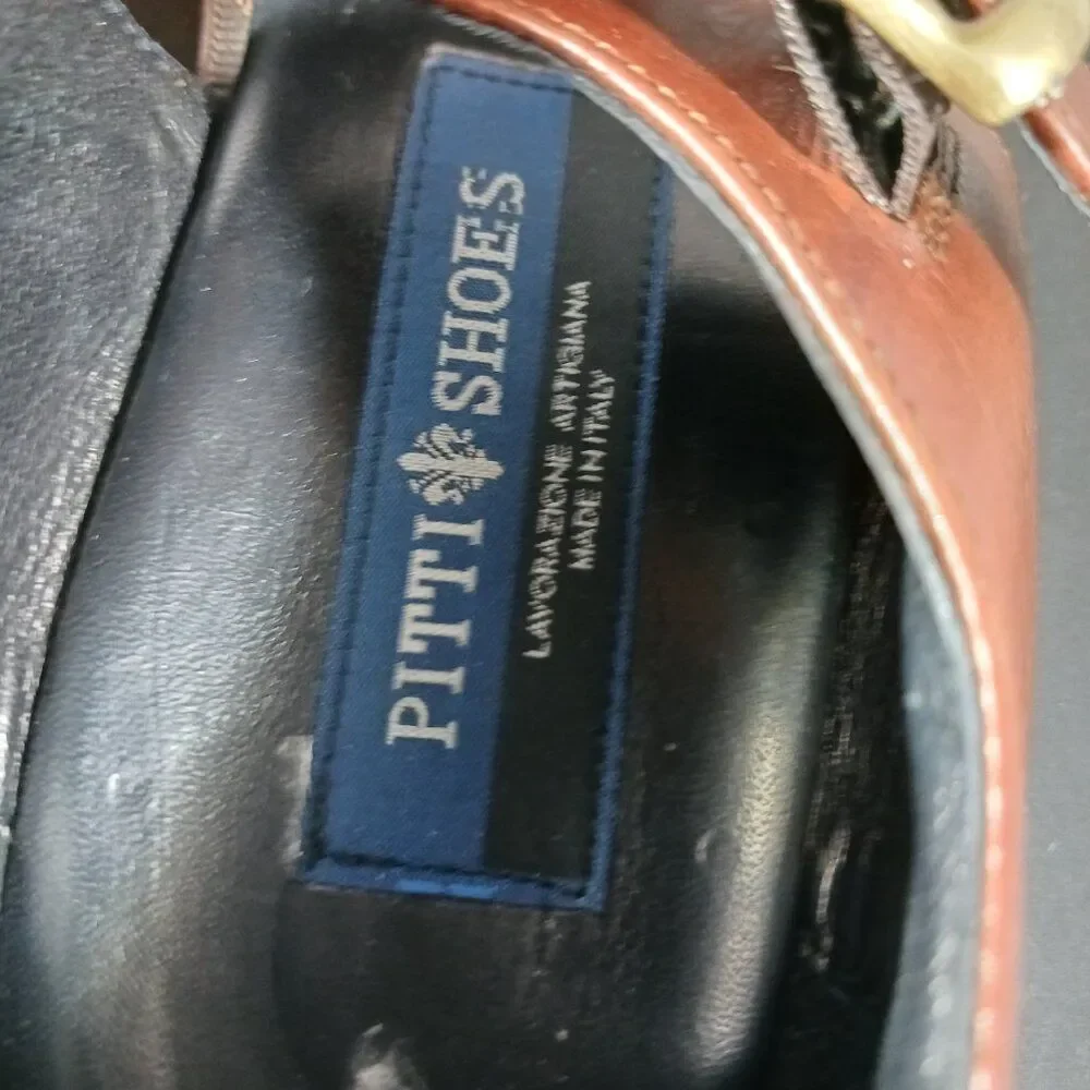 Vintage PITTI Shoes Men's Brown Leather Casual Sandal size 9.5M